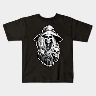 Witch skulls Halloween Kids T-Shirt